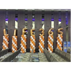 Balloon column with 40 inch alphabet balloons on top